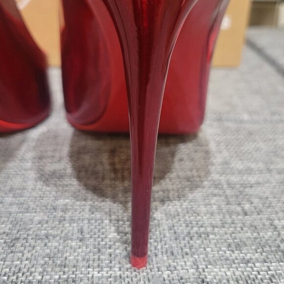 Excellent Condition Christian Louboutin SO KATE 100 Metallic Loubi Red Heels! - Picture 11 of 16